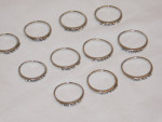 GROUP LOT 11 LADIES WEDDING BANDS COSTUME JEWELRY ~ MULTIPLE SIZES