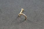 Yellow 14K Gold Nose Stud Ring - Green Peridot
