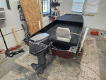 Nice 14.5ft Fiberglass Skiff, Good 2003 25hp Nissan motor, and trailer