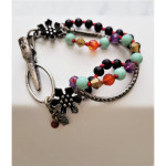 Three Strand Multi Color Beaded Lucky Brand Bracelet
