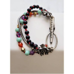 Three Strand Multi Color Beaded Lucky Brand Bracelet
