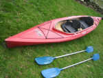 Kayak - Red Old Town Tandem Kayak.has paddles and rudder.16ft