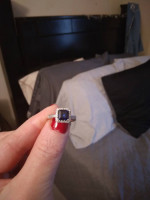 1ct sapphire and diamond ring  with gift box
