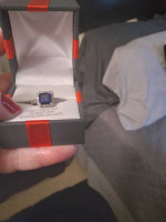 1ct sapphire and diamond ring  with gift box