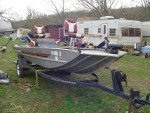 1990 Bass Tracker 17 ft Boat with Trailer  1976 85hp Outboard Motor