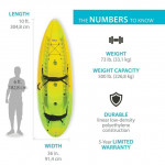 Lifetime Manta 10 ft Tandem Kayak, Yellow, Lime (91071)