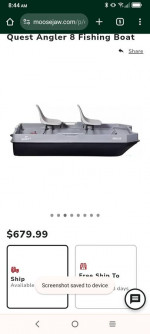 Quest angler 8.5 ft fishing boat.