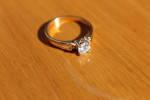 Sz size 7-8 wedding ring 18 kt gold filled ring w/ bright fake diamond