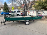 16 ft colman canoe, trailer, and all the needed supplies