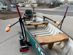 16 ft colman canoe, trailer, and all the needed supplies