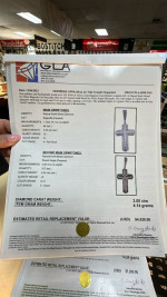 10K GLA Appraised diamond cross pendant