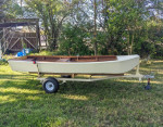 Custom-built 12' Fiberglass Rowboat - Meranti wood