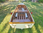 Custom-built 12' Fiberglass Rowboat - Meranti wood