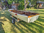 Custom-built 12' Fiberglass Rowboat - Meranti wood