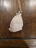 Estate Antique Three Hogan's Sterling Chain and Large Turquoise Charm