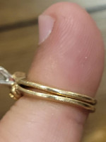 Estate Vintage 14K Yellow Gold .25 ct 2 Ring Wedding Set. Size 4.5