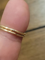 Estate Vintage 14K Yellow Gold .25 ct 2 Ring Wedding Set. Size 4.5