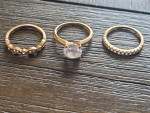 3 Ring 18K Rose Gold Bridal Set. New Without Tags. Size 5.25