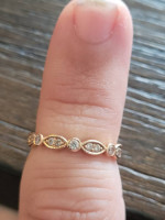 3 Ring 18K Rose Gold Bridal Set. New Without Tags. Size 5.25