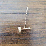 Estate Vintage 10K Yellow Gold Gavel Guard Pin- Officer Pin with Chain