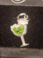 NEW Sterling Silver Margarita / Mixed Drink Charm Necklace or Bracelet