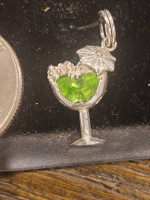 NEW Sterling Silver Margarita / Mixed Drink Charm Necklace or Bracelet