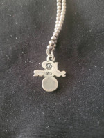 Estate Sterling Silver I LOVE SOCCER Charm on Heavy 15.5 in Ball Chain