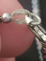 Estate Sterling Silver I LOVE SOCCER Charm on Heavy 15.5 in Ball Chain