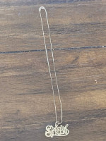 Estate 14k "Special Friend" Charm on 14k 15.5 in. Fancy Flat Chain