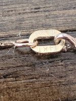 Estate 14k "Special Friend" Charm on 14k 15.5 in. Fancy Flat Chain