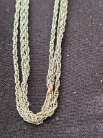 Estate Sterling Silver 18 in. Triple Rope Chain / Necklace