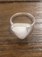 Estate Sterling Lenita Petrilla Dendrite Opal Ring. Size 6.25