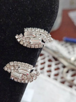 Rhinestone clip on earrings