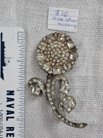 Rhinestone flower brooch