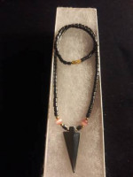 Hematite necklace with decorative arrowhead
