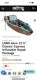 Inflatable kayak with pedal drive