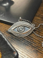 Large solid stamped 925 sterling silver All Seeing Eye