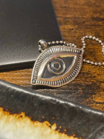 Large solid stamped 925 sterling silver All Seeing Eye