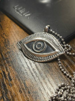 Large solid stamped 925 sterling silver All Seeing Eye