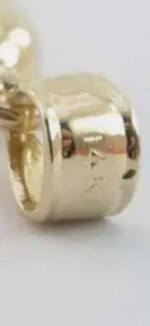 14K Solid Yellow Gold Italian Horn Charm