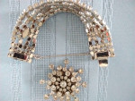 Vintage Rhinestone Bracelet and Starburst Brooch Pin -