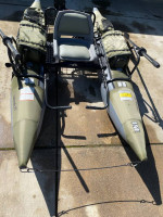 9’ INFLATABLE PONTOON FISHING BOAT—LIKE NEW