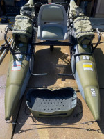 9’ INFLATABLE PONTOON FISHING BOAT—LIKE NEW