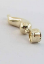 14K Solid Yellow Gold Italian Horn Charm