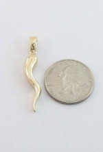 14K Solid Yellow Gold Italian Horn Charm
