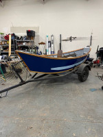 Wood driftboat/ trailer