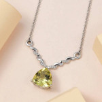 Ouro Verde Quartz & White Zircon Necklace 18" 4.10 ctw