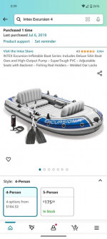 Intex Excursion 4 inflatable raft