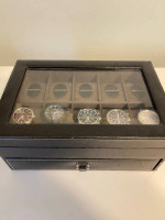 Leather-wrapped Watch / Jewelry Box (Unisex)