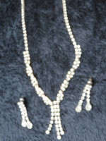 ANTIQUE NECKLACE w MATCHING DROP EARRINGS